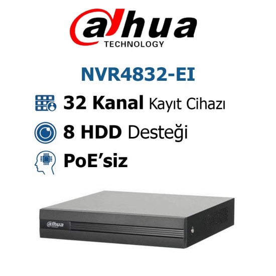 Dahua NVR4832-EI 32 Kanal NVR Kayıt Cihazı dahua nvr4832 ei